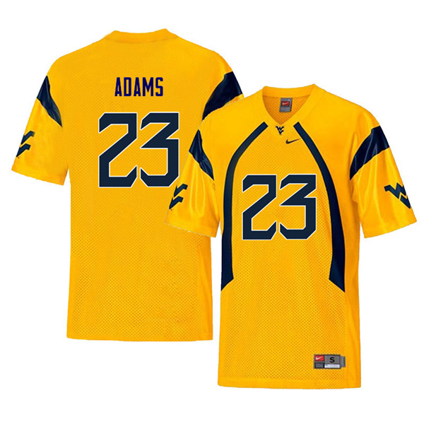 Men #23 Jordan Adams West Virginia Mountaineers Retro College Football Jerseys Sale-Yellow - Click Image to Close